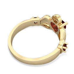 Onyx Claddagh Keepsake 14K Yellow Gold ring R5245