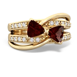 Garnet Bowtie 14K Yellow Gold ring R2360