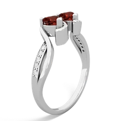 Garnet Side By Side 14K White Gold ring R3090