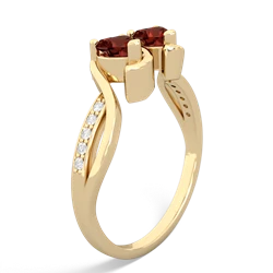 Garnet Side By Side 14K Yellow Gold ring R3090