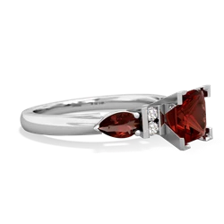 Lab Ruby 6Mm Princess Eternal Embrace Engagement 14K White Gold ring C2002