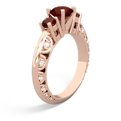 Garnet Art Deco Eternal Embrace Engagement 14K Rose Gold ring C2003