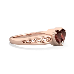 Garnet Filligree 'One Heart' 14K Rose Gold ring R5070