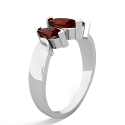 Lab Ruby Three Peeks 14K White Gold ring R2433