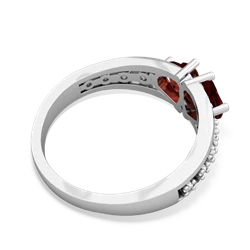 Garnet Heart To Heart 14K White Gold ring R3342