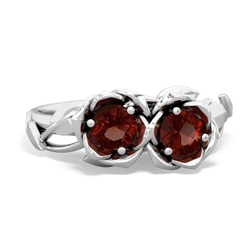 Garnet Rose Garden 14K White Gold ring R5510