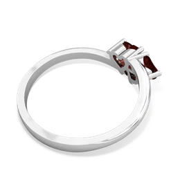 Garnet Sweethearts 14K White Gold ring R5260