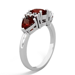 Ruby Antique Style Three Stone 14K White Gold ring R2186