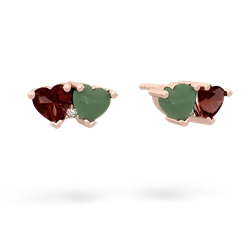 Garnet Sweethearts 14K Rose Gold earrings E5260