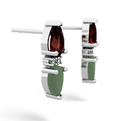 Garnet Bowtie Drop 14K White Gold earrings E0865