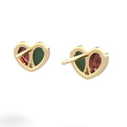 Garnet 'Our Heart' 14K Yellow Gold earrings E5072