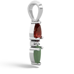 Garnet Bowtie Drop 14K White Gold pendant P0865