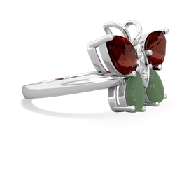 Garnet Butterfly 14K White Gold ring R2215