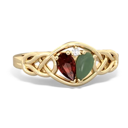 Garnet Celtic Love Knot 14K Yellow Gold ring R5420