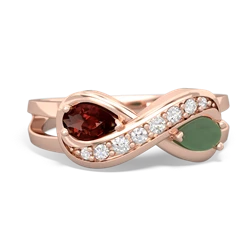 Garnet Diamond Infinity 14K Rose Gold ring R5390