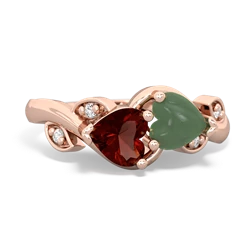 Garnet Floral Elegance 14K Rose Gold ring R5790