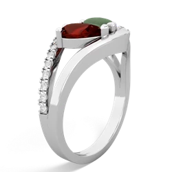 Garnet Nestled Heart Keepsake 14K White Gold ring R5650