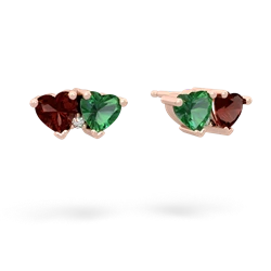 Garnet Sweethearts 14K Rose Gold earrings E5260