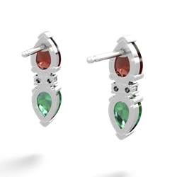 Garnet Bowtie Drop 14K White Gold earrings E0865