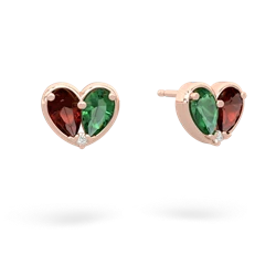 Garnet 'Our Heart' 14K Rose Gold earrings E5072