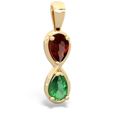 Garnet Infinity 14K Yellow Gold pendant P5050