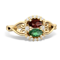 Garnet Love Nest 14K Yellow Gold ring R5860