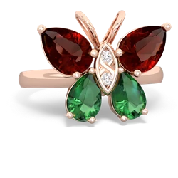 Garnet Butterfly 14K Rose Gold ring R2215