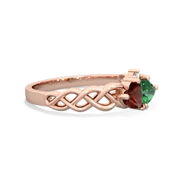 Garnet Heart To Heart Braid 14K Rose Gold ring R5870