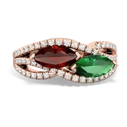 Garnet Diamond Rivers 14K Rose Gold ring R3070