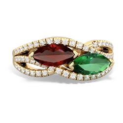 Garnet Diamond Rivers 14K Yellow Gold ring R3070