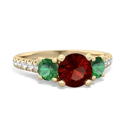 Garnet Pave Trellis 14K Yellow Gold ring R5500