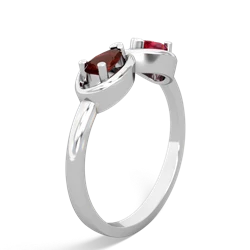 Garnet Infinity 14K White Gold ring R5050