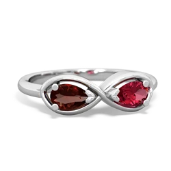 Garnet Infinity 14K White Gold ring R5050