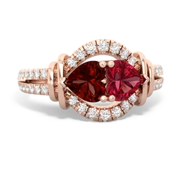 Garnet Art-Deco Keepsake 14K Rose Gold ring R5630