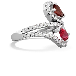 Garnet Diamond Dazzler 14K White Gold ring R3000