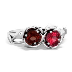 Garnet Rose Garden 14K White Gold ring R5510