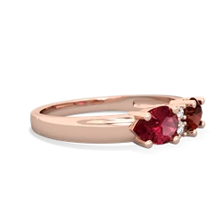 Garnet Pear Bowtie 14K Rose Gold ring R0865