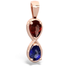 Garnet Infinity 14K Rose Gold pendant P5050