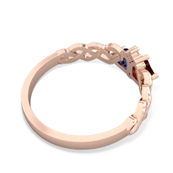 Garnet Heart To Heart Braid 14K Rose Gold ring R5870