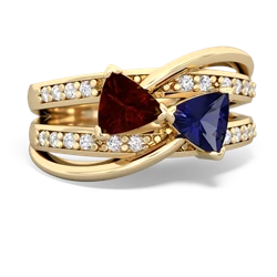 Garnet Bowtie 14K Yellow Gold ring R2360