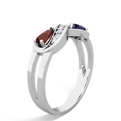 Garnet Diamond Infinity 14K White Gold ring R5390