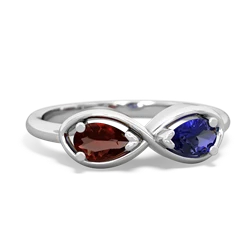 Garnet Infinity 14K White Gold ring R5050