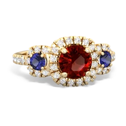 Garnet Regal Halo 14K Yellow Gold ring R5350