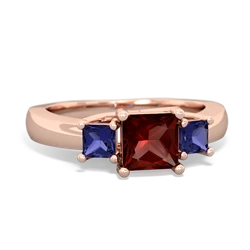 Garnet Three Stone Trellis 14K Rose Gold ring R4015