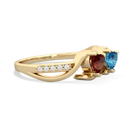 Garnet Side By Side 14K Yellow Gold ring R3090