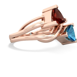 Garnet Split Band Swirl 14K Rose Gold ring R2341