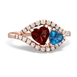 Garnet Mother And Child 14K Rose Gold ring R3010