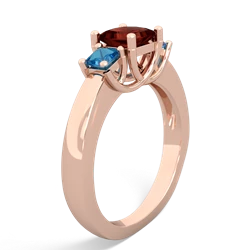 Garnet Three Stone Trellis 14K Rose Gold ring R4015