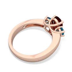 Garnet Three Stone Oval Trellis 14K Rose Gold ring R4024