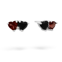 Garnet Sweethearts 14K White Gold earrings E5260